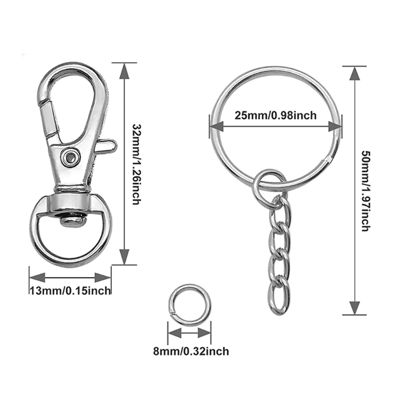 Keychain Clip with Key Ring 150/330 pcs Key Chain Clip Hook with Key Rings for Keychain Keyrings DIY
Keychain Clip with Key Ring 150/330 pcs Key Chain Clip Hook with Key Rings for Keychain Keyrings DIY