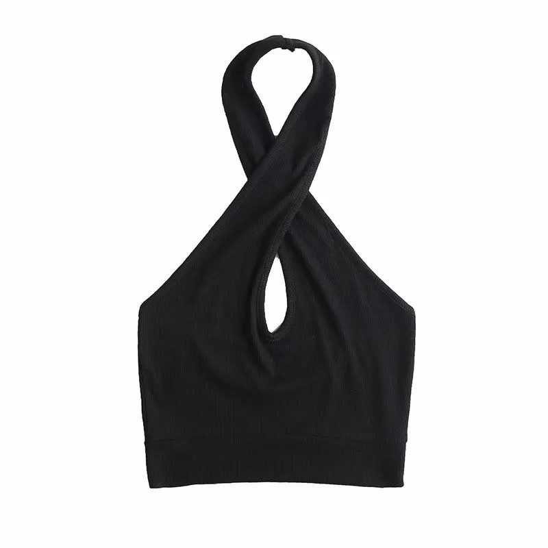 Summer new style elegant cross-wrapped neck solid color short sling women, elastic tight sexy bottoming vest women
Summer new style elegant cross-wrapped neck solid color short sling women, elastic tight sexy bottoming vest women
