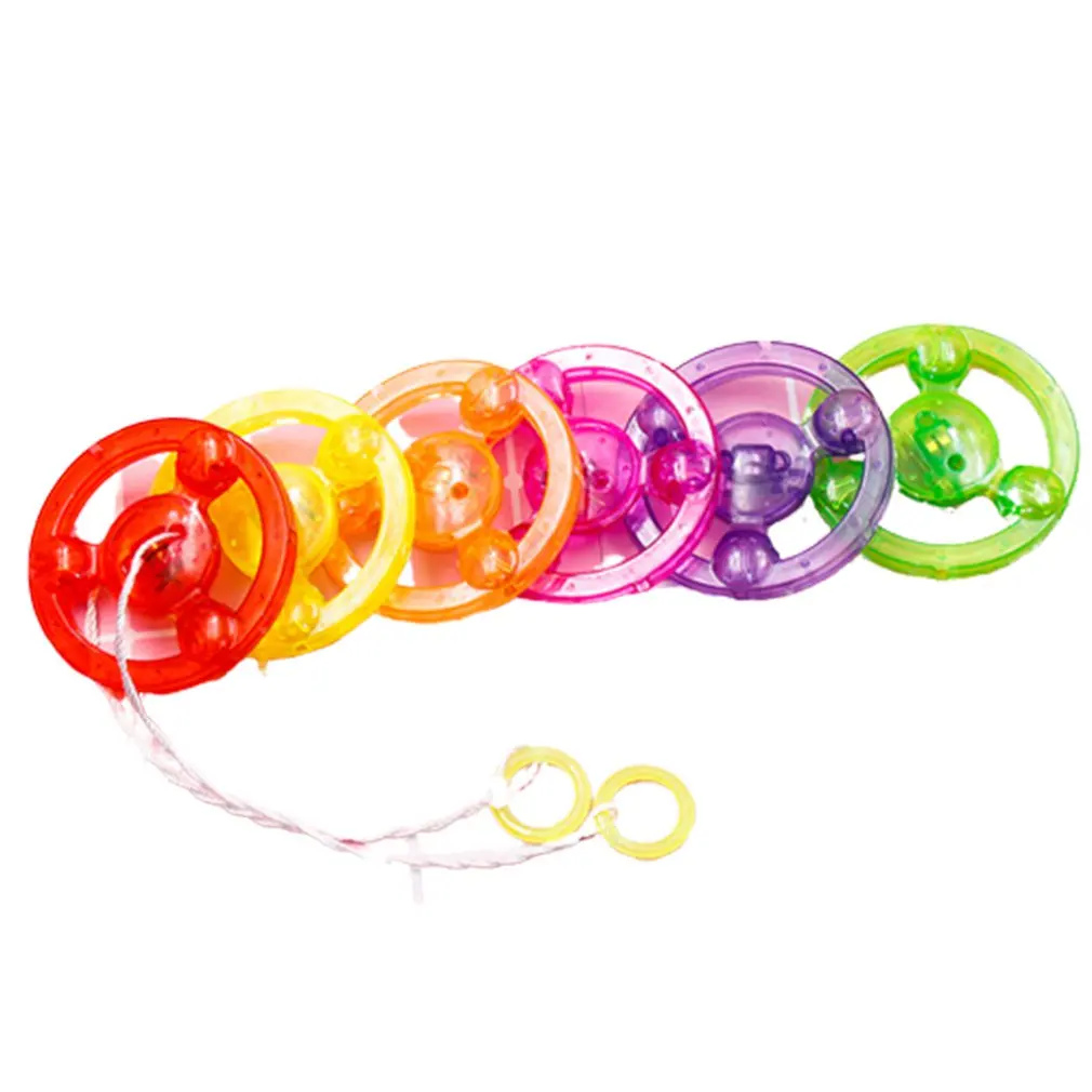 

5PCS/Lot Luminous Hand Pull Luminous Flashing Rope Flywheel Toy Led Light Toy Novelty Children Flywheel Flash Gyro Gift ZXH