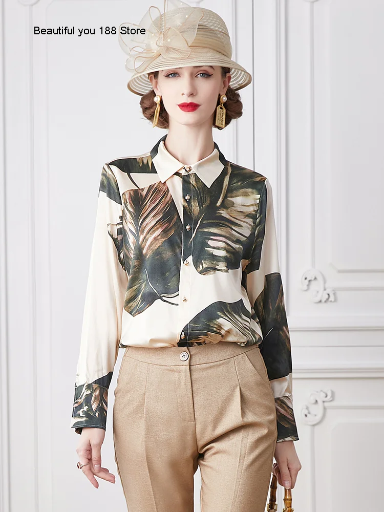 High-end silk shirt 2020 new autumn women's long sleeve inner loose shirt silk printed shirt 
High-end silk shirt 2020 new autumn women's long sleeve inner loose shirt silk printed shirt