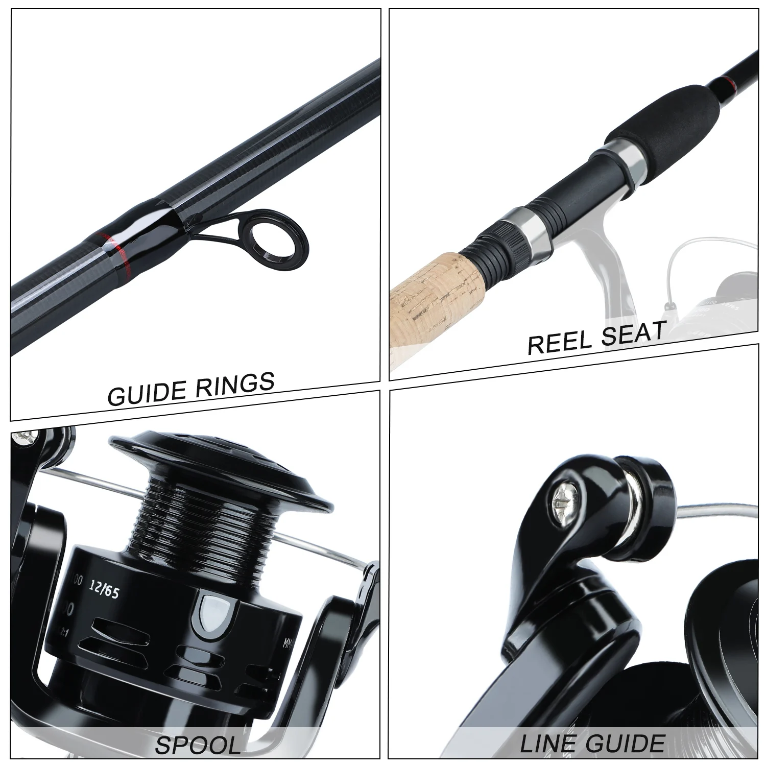 Sougayilang Fishing Combo Portable 6 Section 3M Carbon Fiber Spinning Feeder Rod and 4BB Carp Reel Set | Спорт и развлечения