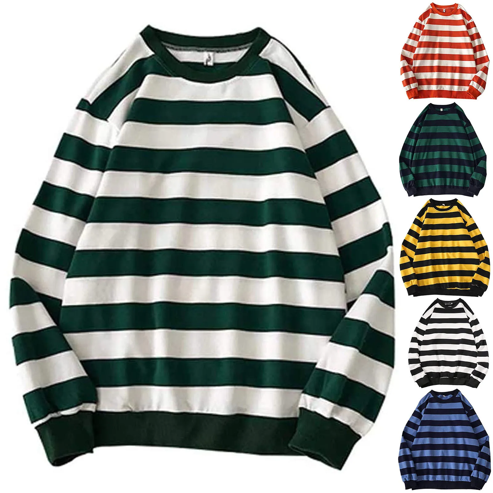2021 Oversize Men's Long Sleeve Sweatshirt Autumn Winter Stripe Printed Casual Loose Harajuku Men Pullover Tops Sweatshirt Tops
2021 Oversize Men's Long Sleeve Sweatshirt Autumn Winter Stripe Printed Casual Loose Harajuku Men Pullover Tops Sweatshirt Tops