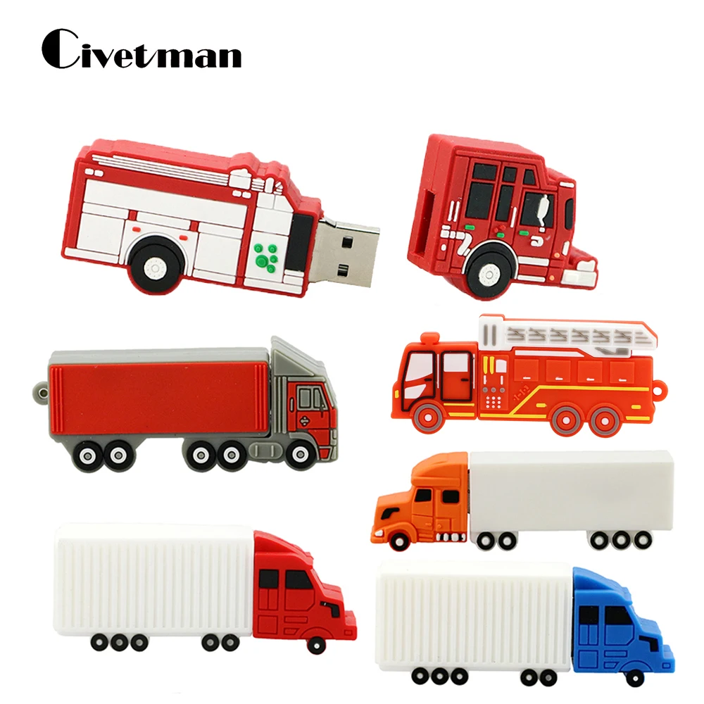 Pen Drive 256G Cartoon Container Truck USB Flash Drive Fire Truck 16GB 32GB 64GB 128GB Pendrive Fire Engine Memory Stick Cle USB
Pen Drive 256G Cartoon Container Truck USB Flash Drive Fire Truck 16GB 32GB 64GB 128GB Pendrive Fire Engine Memory Stick Cle USB
