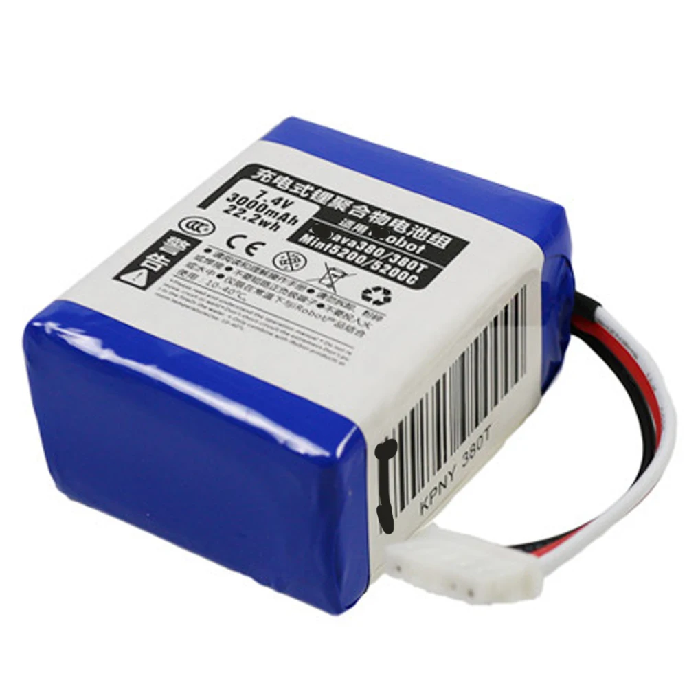 7.2V 3000mAh Li-ion Battery for iRobot Braava 380 380T Mint 5200 5200C Rechargeable Battery Vacuum Cleaner Accessories
7.2V 3000mAh Li-ion Battery for iRobot Braava 380 380T Mint 5200 5200C Rechargeable Battery Vacuum Cleaner Accessories