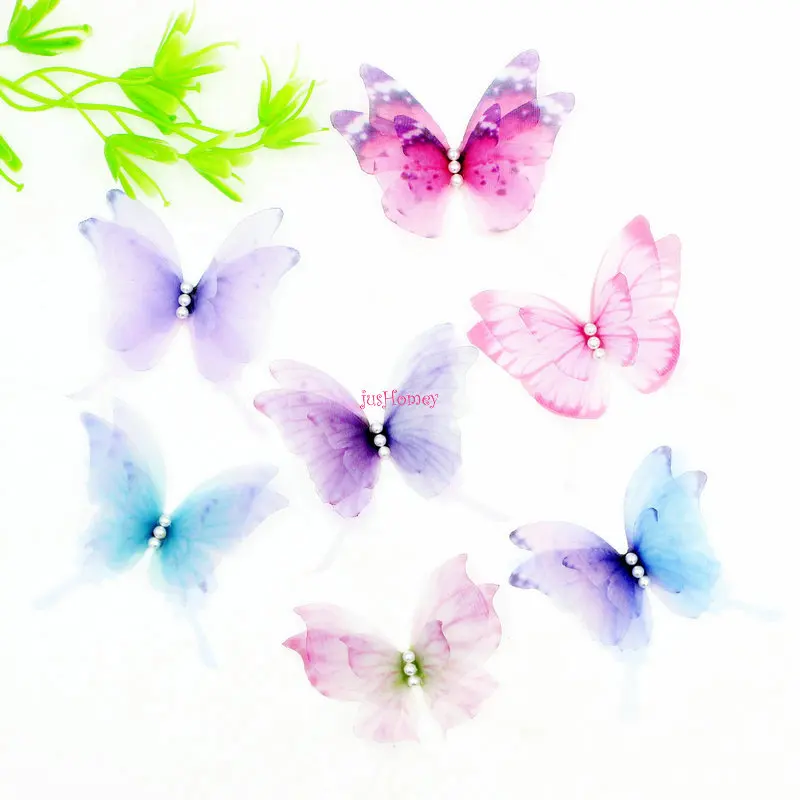 50PCS 4-layered Organza Swallowtail butterfly appliques 5.5CM Silk Butterflies w/ Pearl for Jewelry Making, Choker, Hair Clips
50PCS 4-layered Organza Swallowtail butterfly appliques 5.5CM Silk Butterflies w/ Pearl for Jewelry Making, Choker, Hair Clips