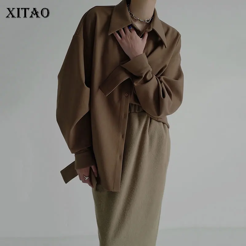 XITAO Winter New Women Shirt Loose Long Sleeve Simplicity Turn-down Collar Temperament Solid Color All-match Base Top LL1054
XITAO Winter New Women Shirt Loose Long Sleeve Simplicity Turn-down Collar Temperament Solid Color All-match Base Top LL1054