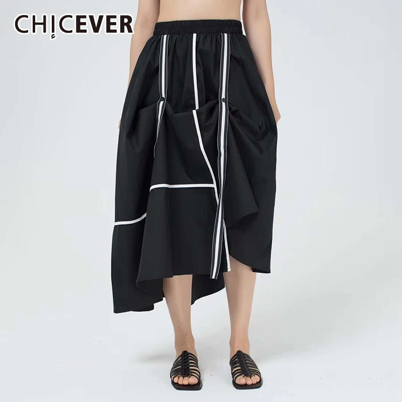 Асимметричная Женская юбка в полоску CHICEVER, летняя юбка с карманами и рюшами, свободного размера, 2020
Асимметричная Женская юбка в полоску CHICEVER, летняя юбка с карманами и рюшами, свободного размера, 2020