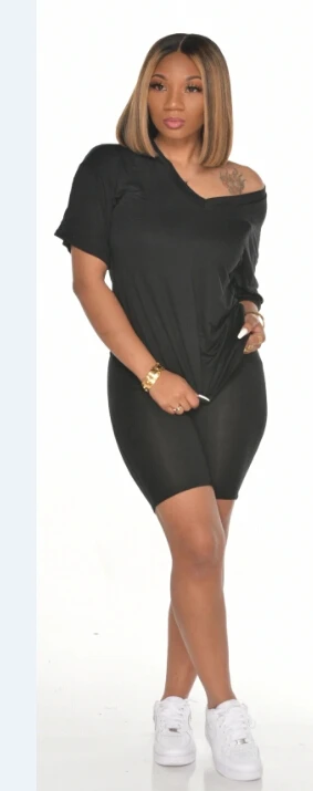 Women's Solid Color Casual Clothes Suit, V-neck Short-Sleeved T-shirt + High Waist Lift Hip Shorts
Women's Solid Color Casual Clothes Suit, V-neck Short-Sleeved T-shirt + High Waist Lift Hip Shorts