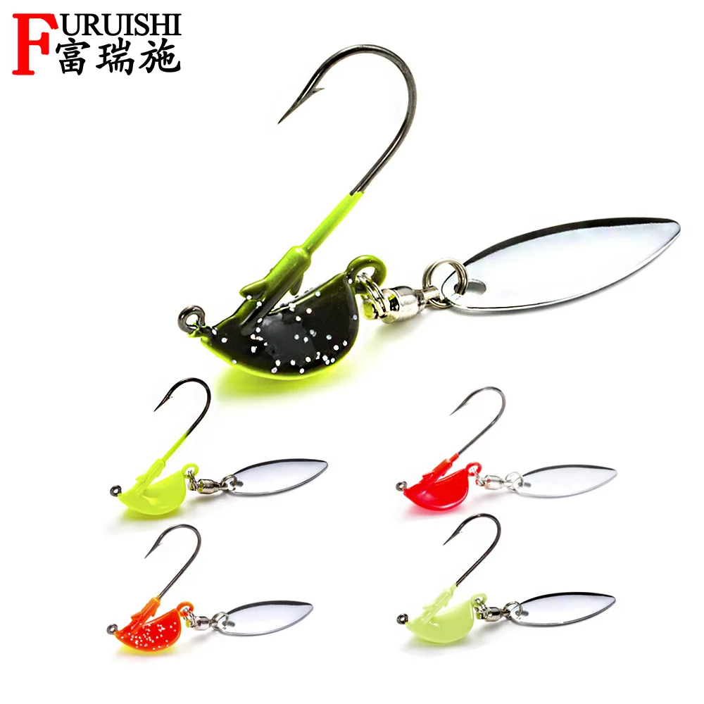 Sunmile Chatterbait Worm Hook Jig Head Spinner Bait Fishing Lures 5g Mustad Hook Willow Blade Spinner Bait
Sunmile Chatterbait Worm Hook Jig Head Spinner Bait Fishing Lures 5g Mustad Hook Willow Blade Spinner Bait