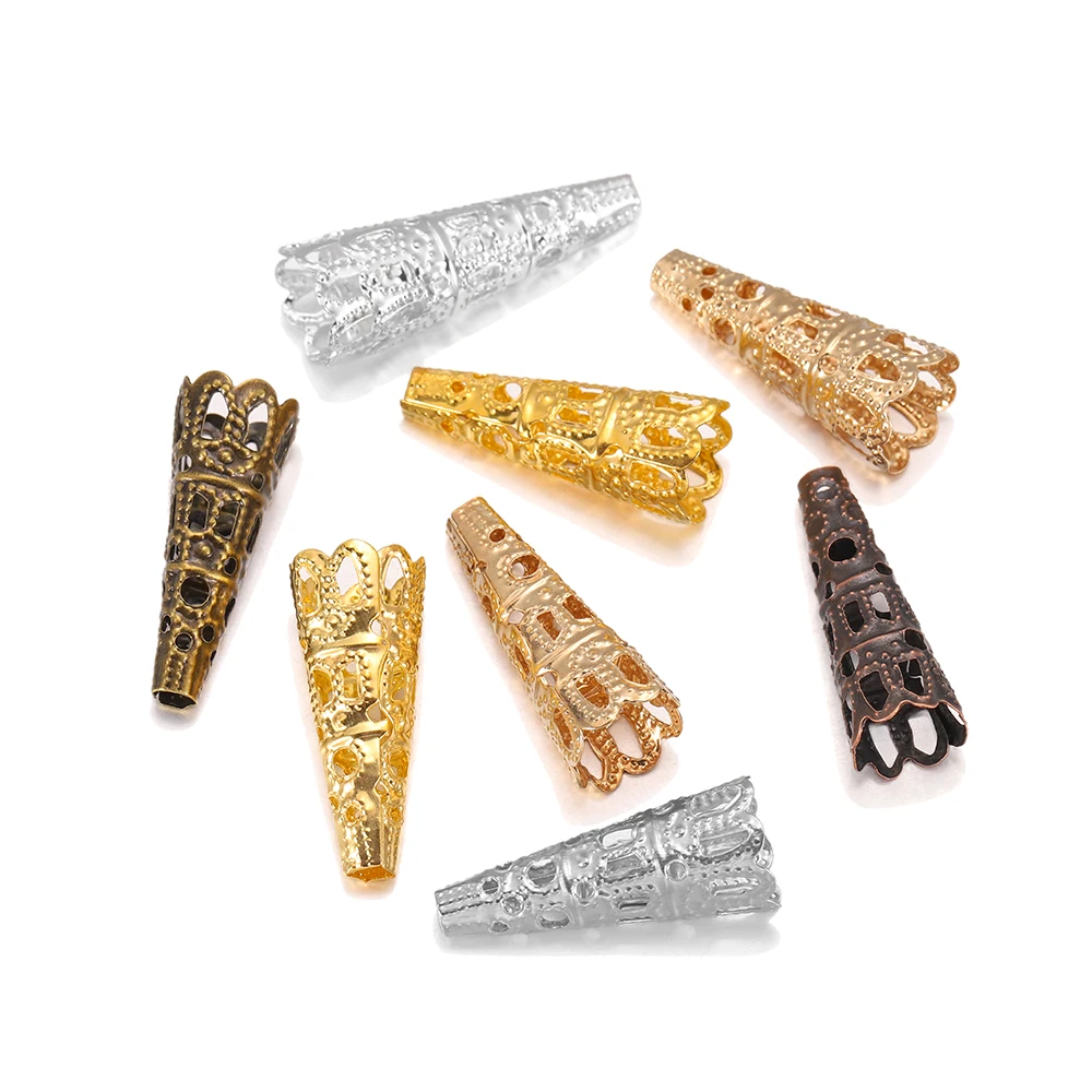 50Pcs/Lot Rhodium Alloy Bugle Cone Bead Caps Pierced Crystal Pendulum Pendant End Cap for DIY Jewelry Making Supplies Findings
50Pcs/Lot Rhodium Alloy Bugle Cone Bead Caps Pierced Crystal Pendulum Pendant End Cap for DIY Jewelry Making Supplies Findings