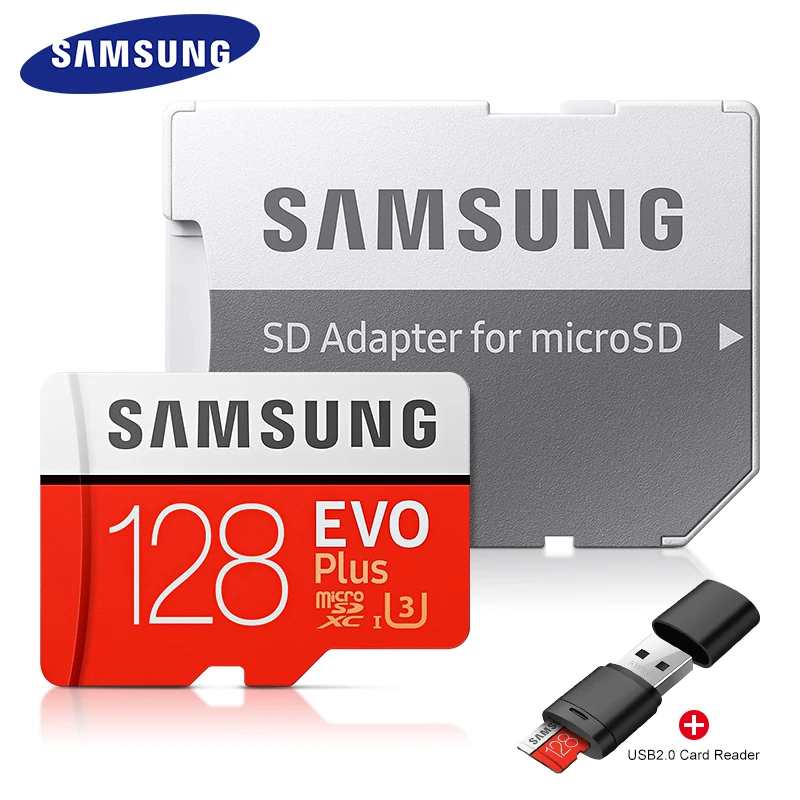 

SAMSUNG EVO+ Plus Micro SD Card 32GB 64GB 128GB 256GB SDHC/SDXC C10 UHS-1 TF Cards Trans Flash Microsd with retail package