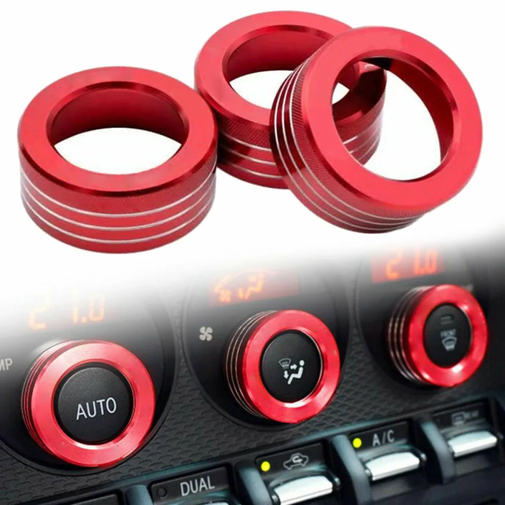 3x Car AC Knob Control Volume Red Cover Rings Trim For Subaru BRZ 2013-UP Car Interior Decorative Rings Accessori Auto
3x Car AC Knob Control Volume Red Cover Rings Trim For Subaru BRZ 2013-UP Car Interior Decorative Rings Accessori Auto