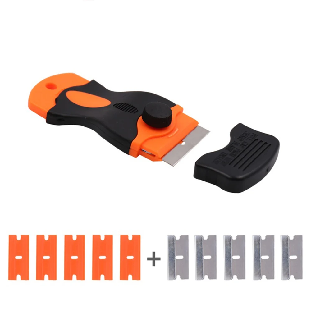 Razor Scraper Edged Sticker Removal Tool With 5pc Metal Blade+5pc Plastic Blade 110 X 45mm Non-slip Silicone Handle
Razor Scraper Edged Sticker Removal Tool With 5pc Metal Blade+5pc Plastic Blade 110 X 45mm Non-slip Silicone Handle