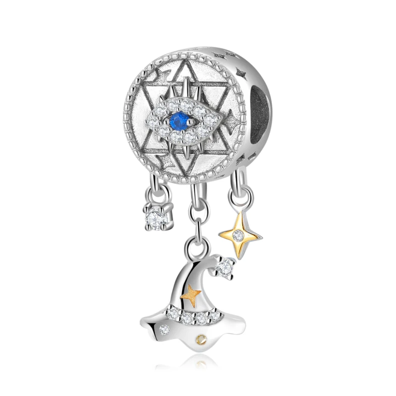 Evil Dreamcatcher Eye Dangle Magic Hat Charm Bead for Jewelry 925 Sterling Silver Fit Original European Bracelets Halloween Gift
Evil Dreamcatcher Eye Dangle Magic Hat Charm Bead for Jewelry 925 Sterling Silver Fit Original European Bracelets Halloween Gift