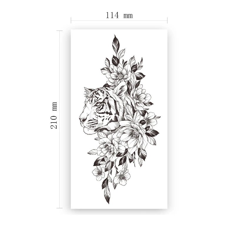 Waterproof Temporary Tattoo Sticker Black Tiger Plain Flower Leaves Design Fake Tattoos Flash Tatoos Arm Body Art for Women Girl
Waterproof Temporary Tattoo Sticker Black Tiger Plain Flower Leaves Design Fake Tattoos Flash Tatoos Arm Body Art for Women Girl