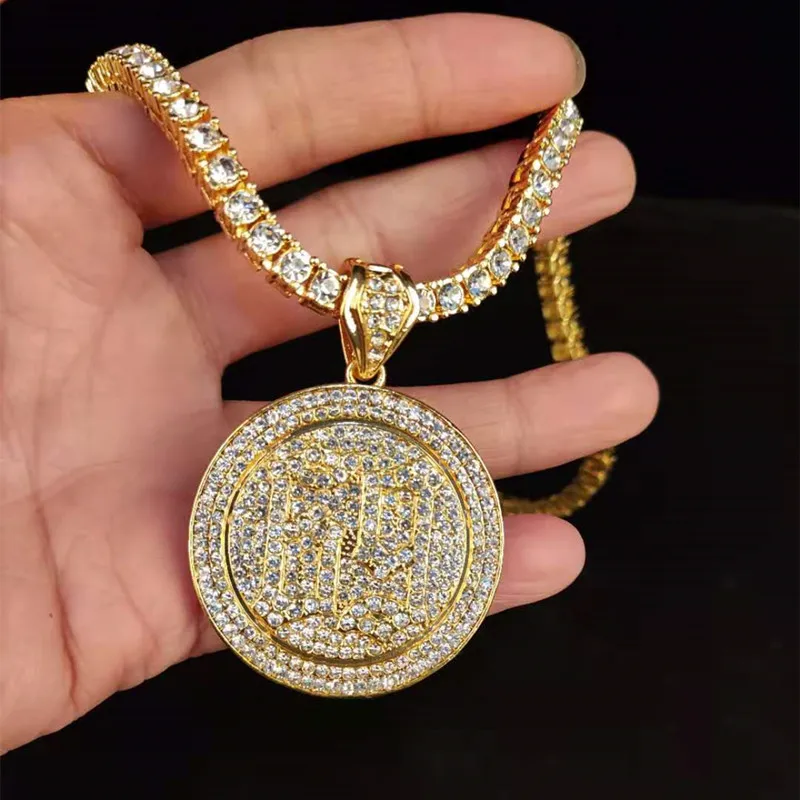 Men Hip hop 6ix9ine Rapper pendant necklace 4mm Tennis chain male Hip Hop iced out necklaces fashion jewelry