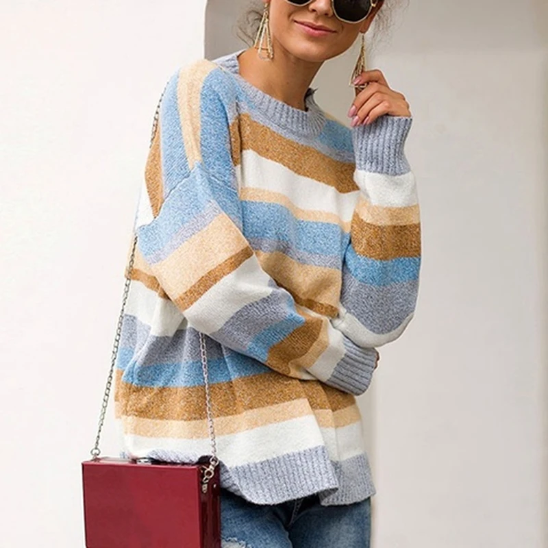 Spring Sweater Women Casual Long Sleeve Office Sweater Tops Vintage Striped Pullover Jumper Thicken Top
Spring Sweater Women Casual Long Sleeve Office Sweater Tops Vintage Striped Pullover Jumper Thicken Top