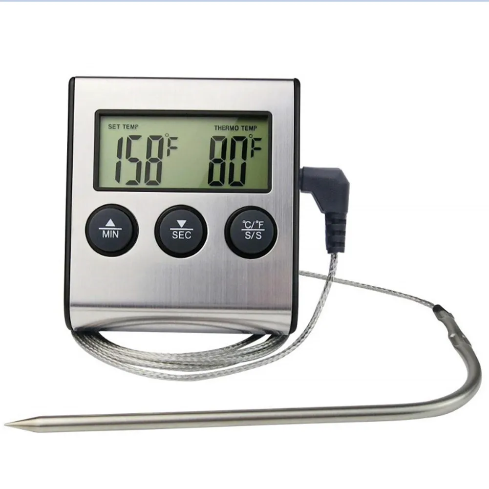 Digital Cooking Thermometer Meat Grill BBQ LCD Thermometer Cooking Food Probe Timer For Kitchen Convenience
Digital Cooking Thermometer Meat Grill BBQ LCD Thermometer Cooking Food Probe Timer For Kitchen Convenience