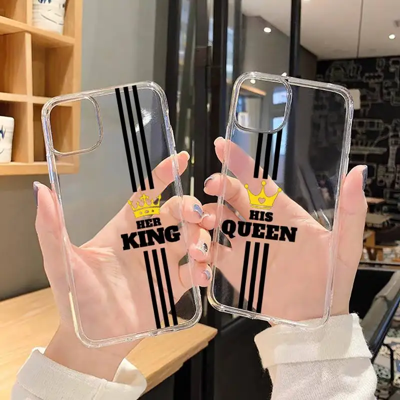 Crown Letter King Queen Phone Case Transparent for iPhone 6 7 8 11 12 s mini pro X XS XR MAX Plus SE cover funda 
Crown Letter King Queen Phone Case Transparent for iPhone 6 7 8 11 12 s mini pro X XS XR MAX Plus SE cover funda