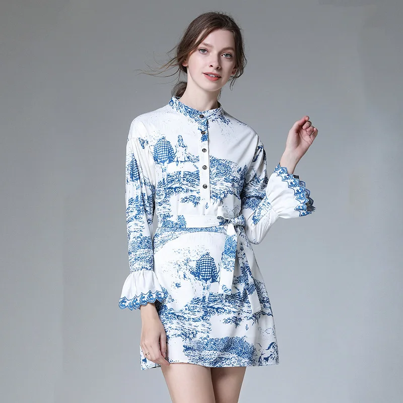 Vintage Landscapes Print Long Sleeve Shirt Dress Vestidos Mujer Verano Flare Sleeve Runway Dress Robe Blanche Dress Women
Vintage Landscapes Print Long Sleeve Shirt Dress Vestidos Mujer Verano Flare Sleeve Runway Dress Robe Blanche Dress Women