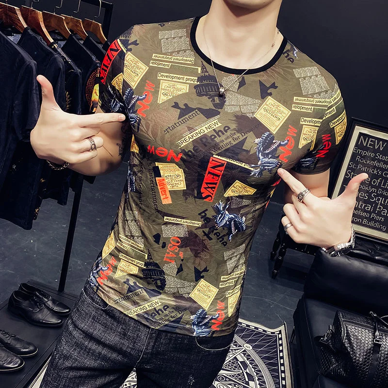 Korean Print T Shirt Club Party Homme Baroque Pantalon Moda Hombre 2021 Spring Ice Silk Short Tee Camiseta Hombre Manga Corta
Korean Print T Shirt Club Party Homme Baroque Pantalon Moda Hombre 2021 Spring Ice Silk Short Tee Camiseta Hombre Manga Corta
