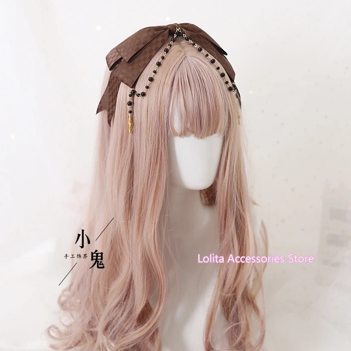 

Lolita Headband Gorgeous Princess Cross Bow Bead Chain KC Hair Hoop Angel Handle Angel Book Headdress Cosplay Gothic Hair band