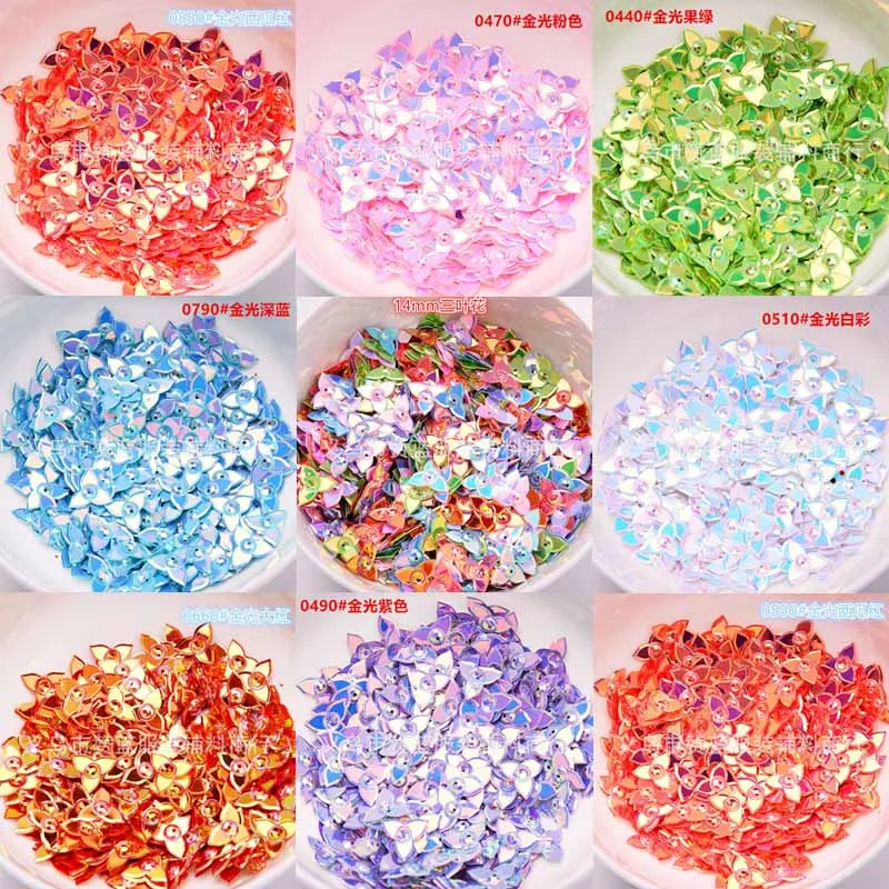 14mm Trefoil Gold Glitter Nail Sequins Clothing Decoration Decoration Accessories Material Party Supplies JJ393
14mm Trefoil Gold Glitter Nail Sequins Clothing Decoration Decoration Accessories Material Party Supplies JJ393