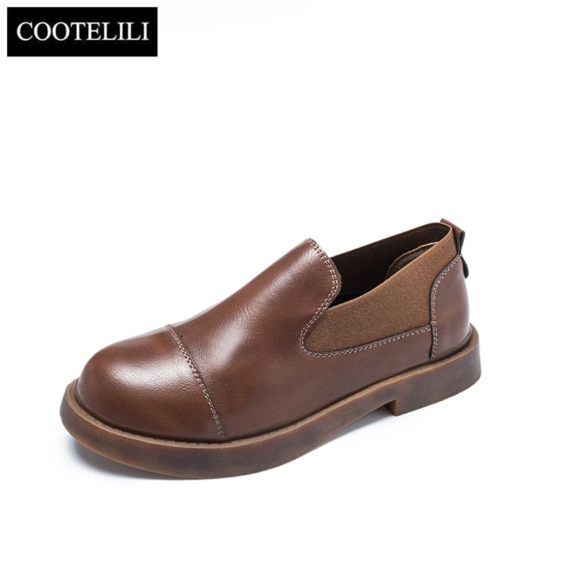 COOTELILI Spring Autumn Leather Shoes Womens Flat Slip On Ladies Casual Shoes Women Loafers Flats Mujer Round Toe Fashion Shoes
COOTELILI Spring Autumn Leather Shoes Womens Flat Slip On Ladies Casual Shoes Women Loafers Flats Mujer Round Toe Fashion Shoes