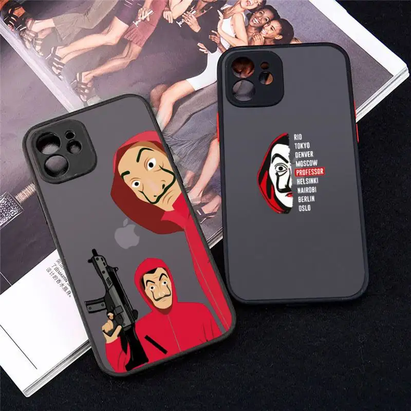 Money Heist Phone Case For iPhone 12 11 Mini Pro XR XS Max 7 8 Plus X Matte transparent cover
Money Heist Phone Case For iPhone 12 11 Mini Pro XR XS Max 7 8 Plus X Matte transparent cover