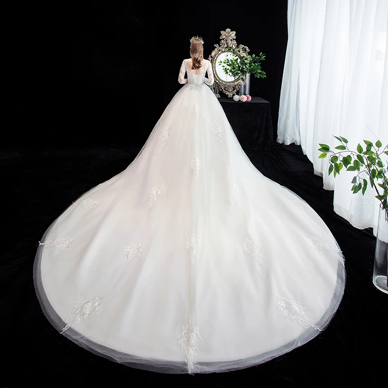 Wedding Dress 2019 Full Sleeve V-neck Court Train Plus Size Ball Gown Princess Luxury Lace Wedding Dresses Custom Size For Bride
Wedding Dress 2019 Full Sleeve V-neck Court Train Plus Size Ball Gown Princess Luxury Lace Wedding Dresses Custom Size For Bride