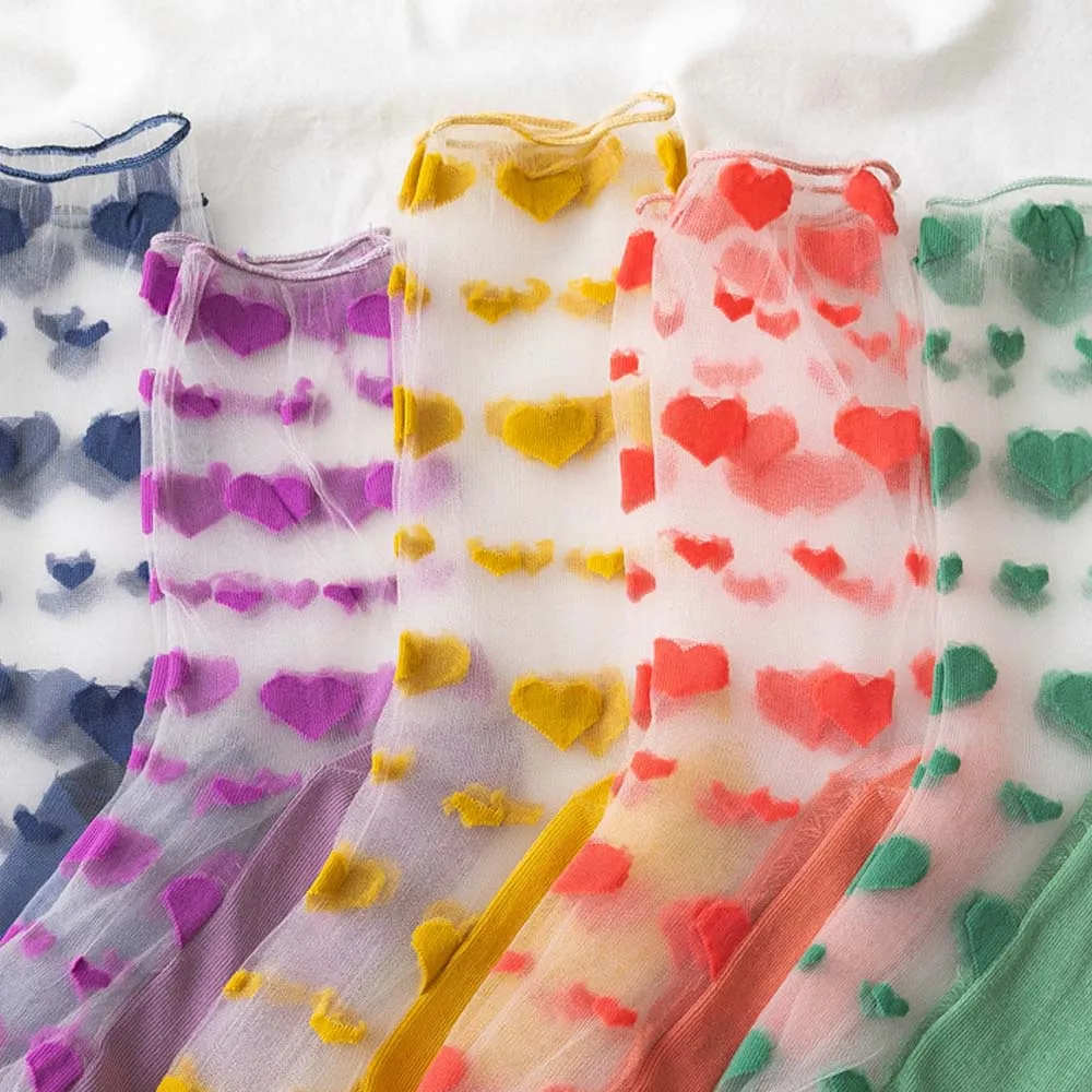 2020 Summer New Transparent Glass Silk Socks Small Fresh Female Heart Pattern Ultrathin Fashion Transparent Love Short Socks
2020 Summer New Transparent Glass Silk Socks Small Fresh Female Heart Pattern Ultrathin Fashion Transparent Love Short Socks