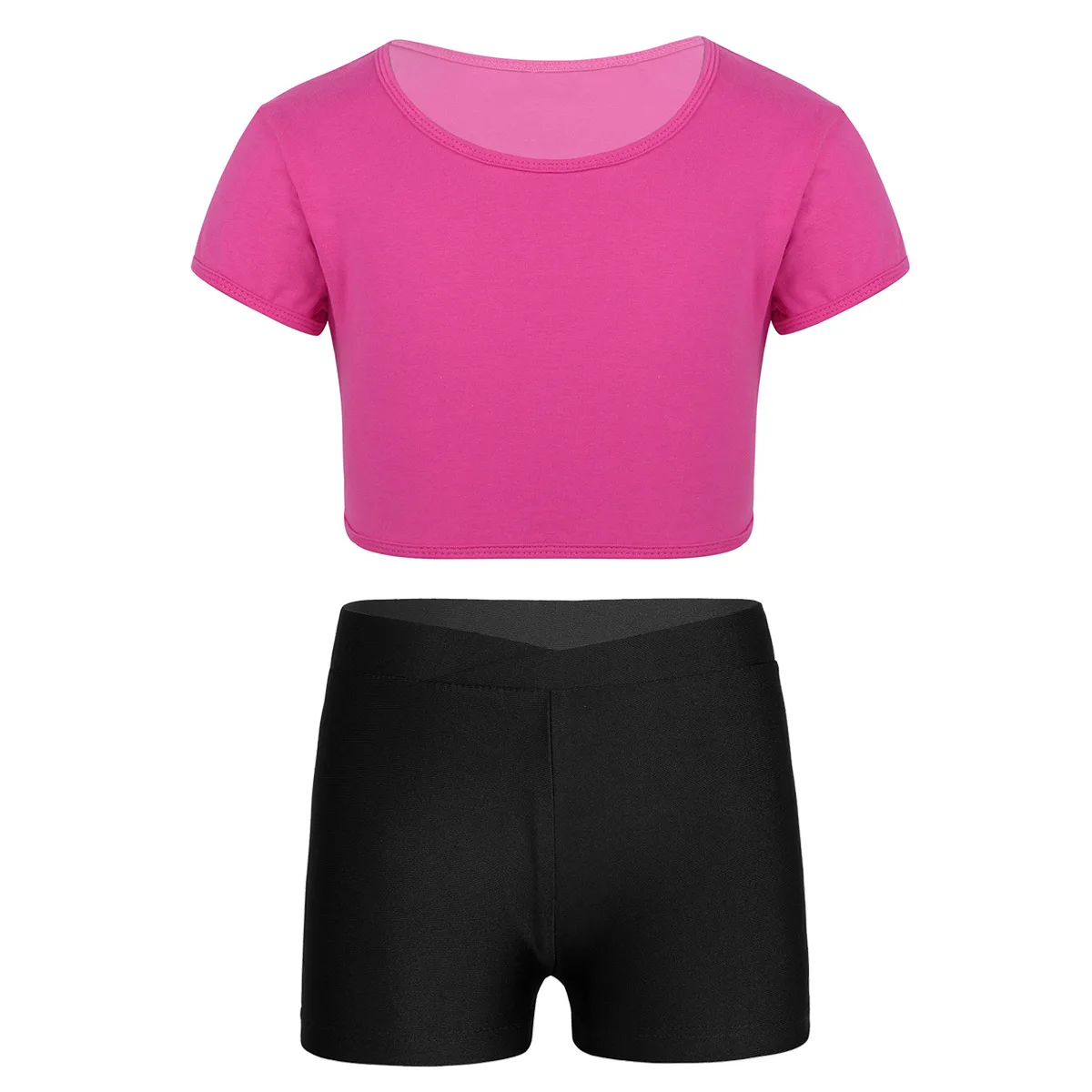 Kids Girls Ballet Dance Costume Basics Short Sleeves T-shirt Crop Tops With Shorts Set Dance Gymnastics Fitness Workout Clothes
Kids Girls Ballet Dance Costume Basics Short Sleeves T-shirt Crop Tops With Shorts Set Dance Gymnastics Fitness Workout Clothes