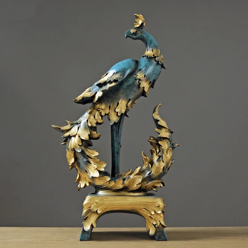 New Chinese style Imitation Bronze Peacock Phoenix Ornaments Home Decoration Business Gifts Items Resin Crafts
New Chinese style Imitation Bronze Peacock Phoenix Ornaments Home Decoration Business Gifts Items Resin Crafts