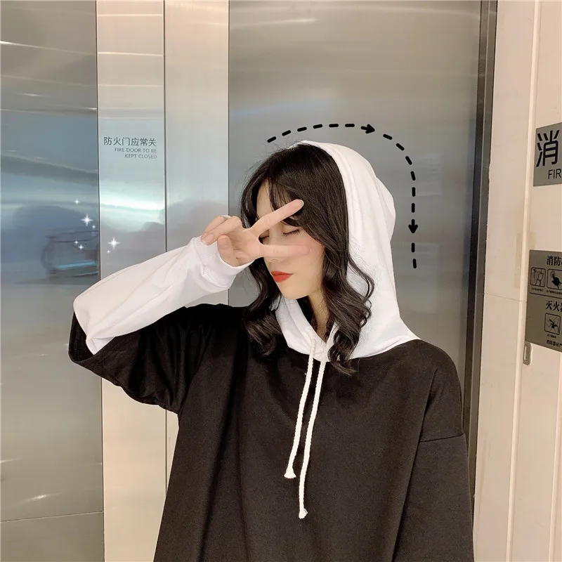 autumn winter Fake two pieces casual style hoodies women fashion brand Sweatshirts oversize hooded pullovers preppy style new
autumn winter Fake two pieces casual style hoodies women fashion brand Sweatshirts oversize hooded pullovers preppy style new