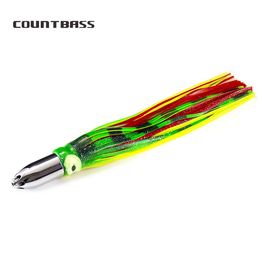 1pc COUNTBASS Brass Bullet Trolling Lure 6.2oz Game Fishing Jet Head with Squid Skirt, Tuna Wahoo Marline Sailfish Kinfish Lures
1pc COUNTBASS Brass Bullet Trolling Lure 6.2oz Game Fishing Jet Head with Squid Skirt, Tuna Wahoo Marline Sailfish Kinfish Lures