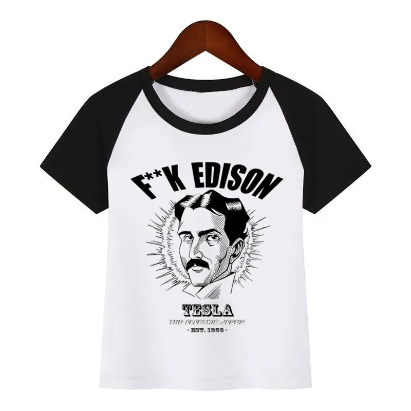 Kids Nikola Tesla Serbian American Inventor Physics Print T Shirt Design Summer Tops Boys and Girls Casual Streetwear T-shirt
Kids Nikola Tesla Serbian American Inventor Physics Print T Shirt Design Summer Tops Boys and Girls Casual Streetwear T-shirt