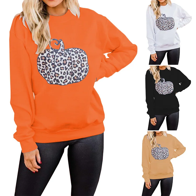 Women's Halloween Leopard Print Pumpkin Graphic Sweatshirts Crewneck Long Sleeve Casual Loose Fit Sweaters Tops
Women's Halloween Leopard Print Pumpkin Graphic Sweatshirts Crewneck Long Sleeve Casual Loose Fit Sweaters Tops