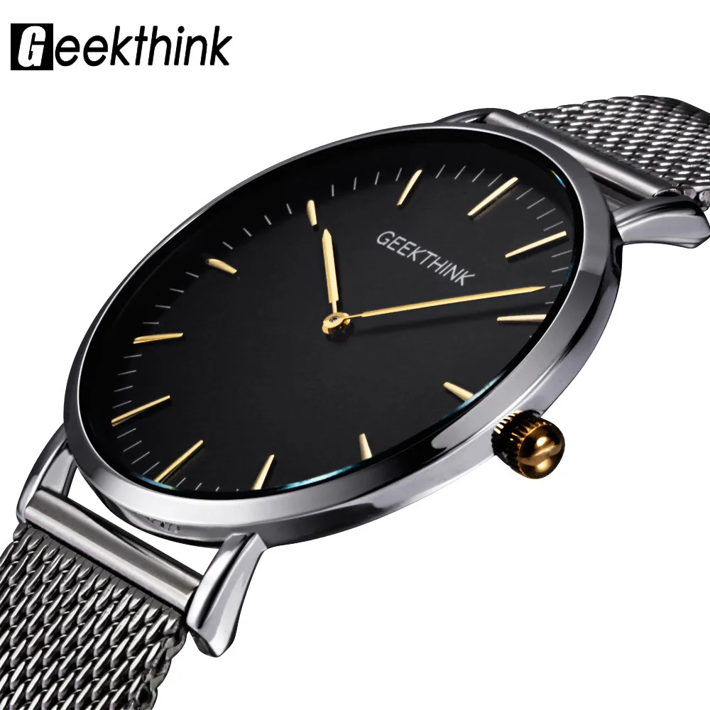 GEEKTHINK Top Luxury Brand Quartz watch men Casual Japan quartz-watch stainless steel Mesh strap ultra thin clock male New
GEEKTHINK Top Luxury Brand Quartz watch men Casual Japan quartz-watch stainless steel Mesh strap ultra thin clock male New