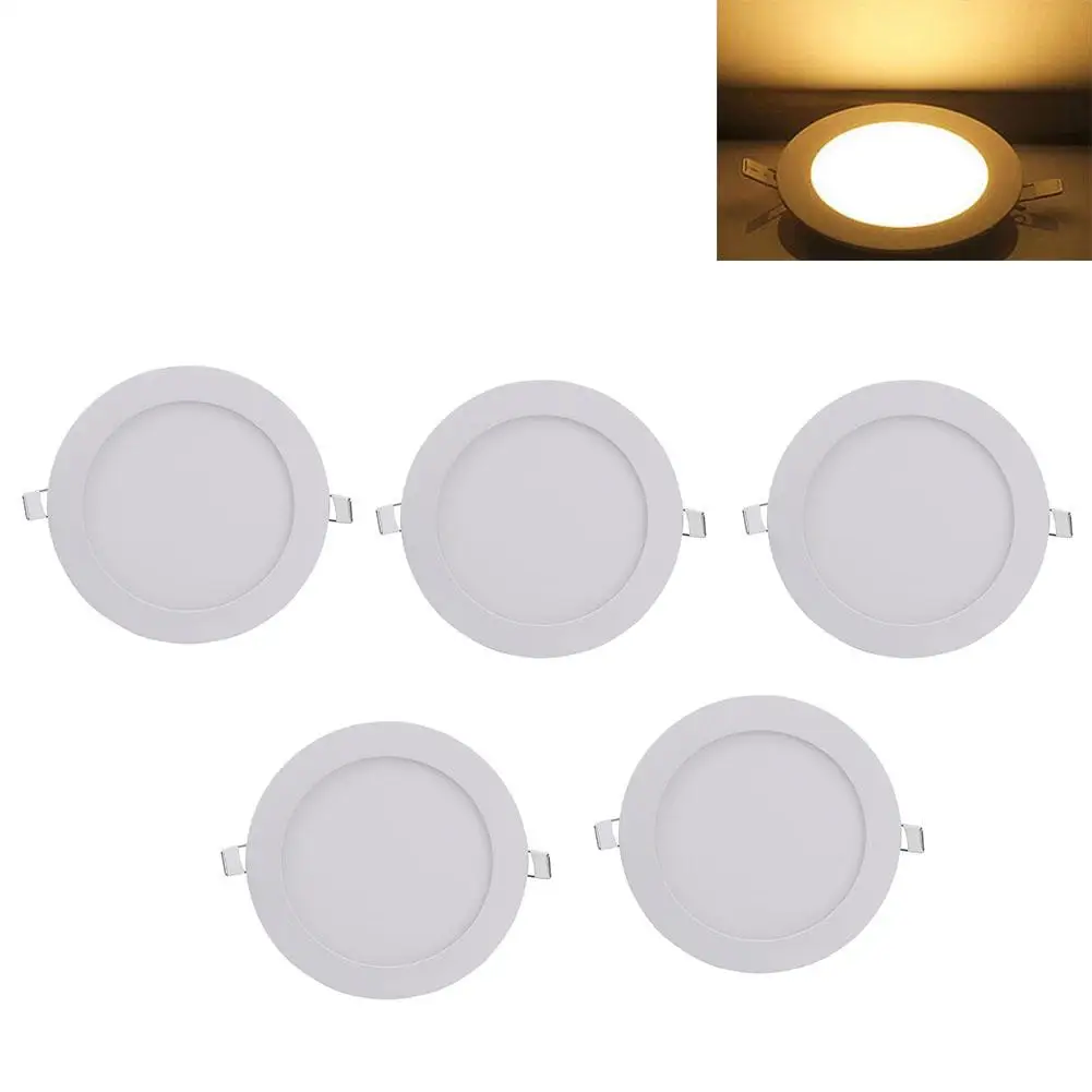 5Pcs Ultra-thin LED Panel Light Round Recessed Ceiling Lamp For Kitchen Bathroom Office AC 85-265V LED Downlight Warm White
5Pcs Ultra-thin LED Panel Light Round Recessed Ceiling Lamp For Kitchen Bathroom Office AC 85-265V LED Downlight Warm White