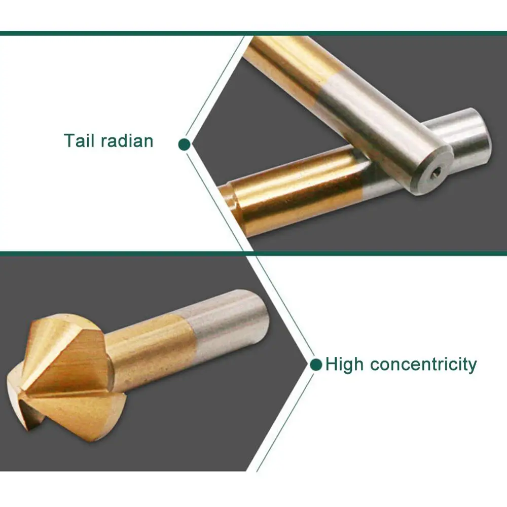 6pcs Round shank 3 Flute 90 Degree HSS Chamfer Chamfering Cutter End Mill Tool opening hole Countersink Drill Bit Set 6.3-20.5MM
6pcs Round shank 3 Flute 90 Degree HSS Chamfer Chamfering Cutter End Mill Tool opening hole Countersink Drill Bit Set 6.3-20.5MM