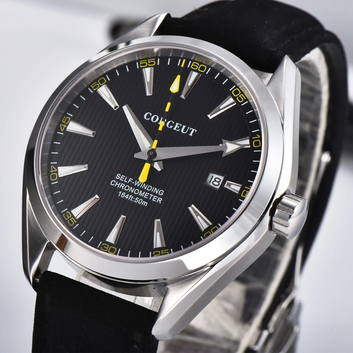 Mens watch 41mm Corgeut black dial Date calendar miyota82 Automatic Mechanical Sapphire crystal wristwatch luxury top brand men
Mens watch 41mm Corgeut black dial Date calendar miyota82 Automatic Mechanical Sapphire crystal wristwatch luxury top brand men