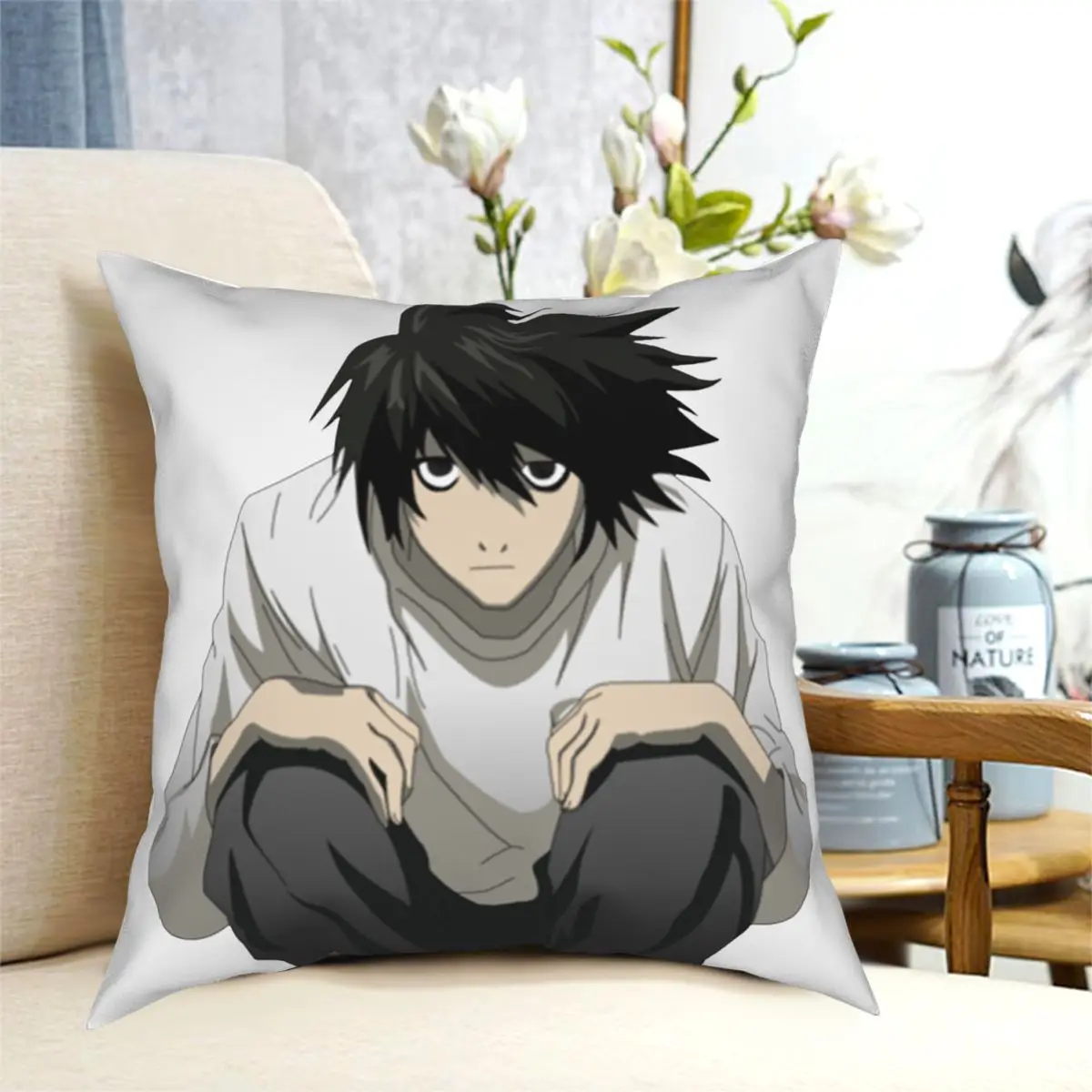 L Death Note Pillowcase Printed Fabric Cushion Cover Decorations Throw Pillow Case Cover Sofa Square 40X40cm
L Death Note Pillowcase Printed Fabric Cushion Cover Decorations Throw Pillow Case Cover Sofa Square 40X40cm