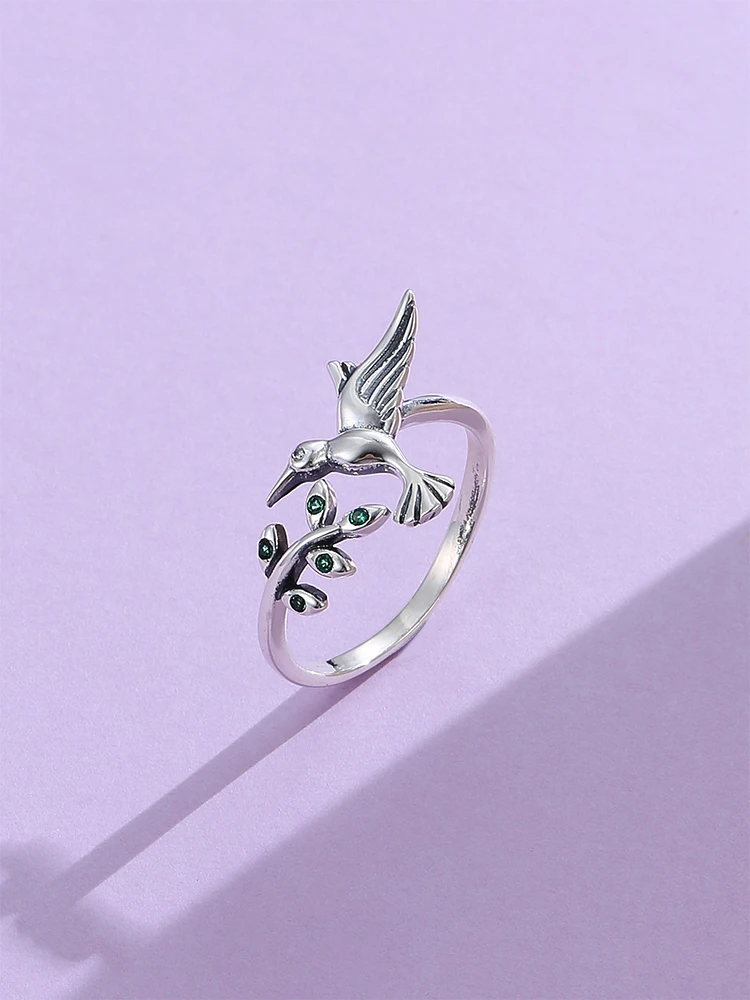 LEKANI 925 Sterling Silver Cute Bird Adjustable Animal Finger Rings For Women Green Cubic Zirconia Leaves Ring Silver Jewelry
LEKANI 925 Sterling Silver Cute Bird Adjustable Animal Finger Rings For Women Green Cubic Zirconia Leaves Ring Silver Jewelry