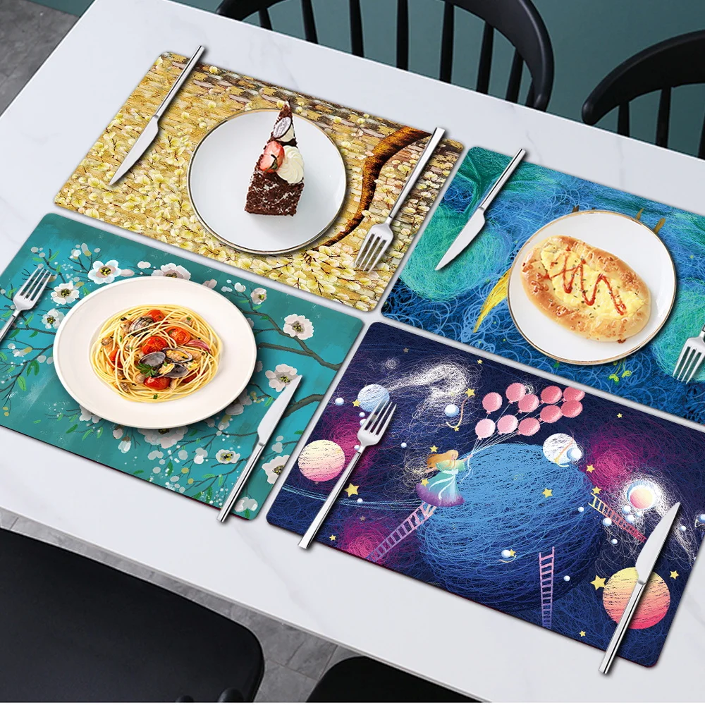 Placemat Kitchen Dinning Coasters 30cmx45cm Non Slip Table Mats Decoration Pu Leather Kitchen Accessories
Placemat Kitchen Dinning Coasters 30cmx45cm Non Slip Table Mats Decoration Pu Leather Kitchen Accessories