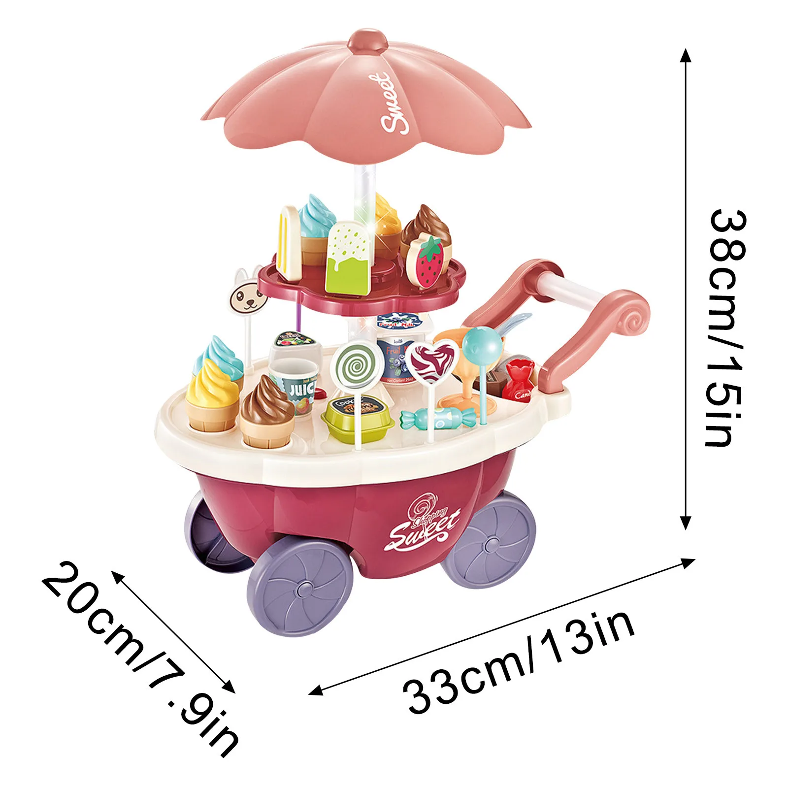 DIY Children Role Play Toys Mini Ice-cream/Fruit Shopping Cart with Lighting Music & Rotating Pretend Play Toys for Kids Gift
DIY Children Role Play Toys Mini Ice-cream/Fruit Shopping Cart with Lighting Music & Rotating Pretend Play Toys for Kids Gift