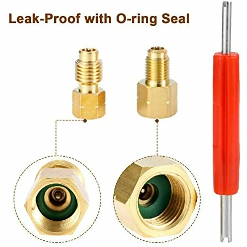 2 Pcs R1234yf Adapter With Valve Core 1/2'' Acme Female FL 1/4'' SAE LH-Male Refrigerant Tank Vacuum Pump Connector
2 Pcs R1234yf Adapter With Valve Core 1/2'' Acme Female FL 1/4'' SAE LH-Male Refrigerant Tank Vacuum Pump Connector