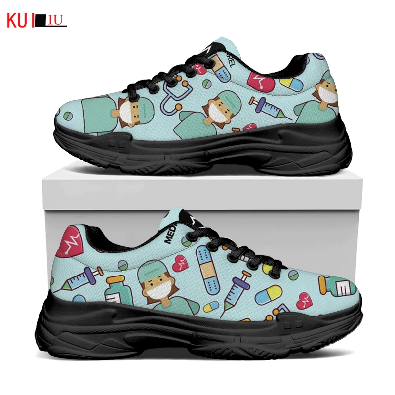 KUILIU New Nursing Women's Sneakers Cute Cartoon Nurse Doctor Print Platform Shoes Female Thick Sole Casual Breathable Footwear
KUILIU New Nursing Women's Sneakers Cute Cartoon Nurse Doctor Print Platform Shoes Female Thick Sole Casual Breathable Footwear