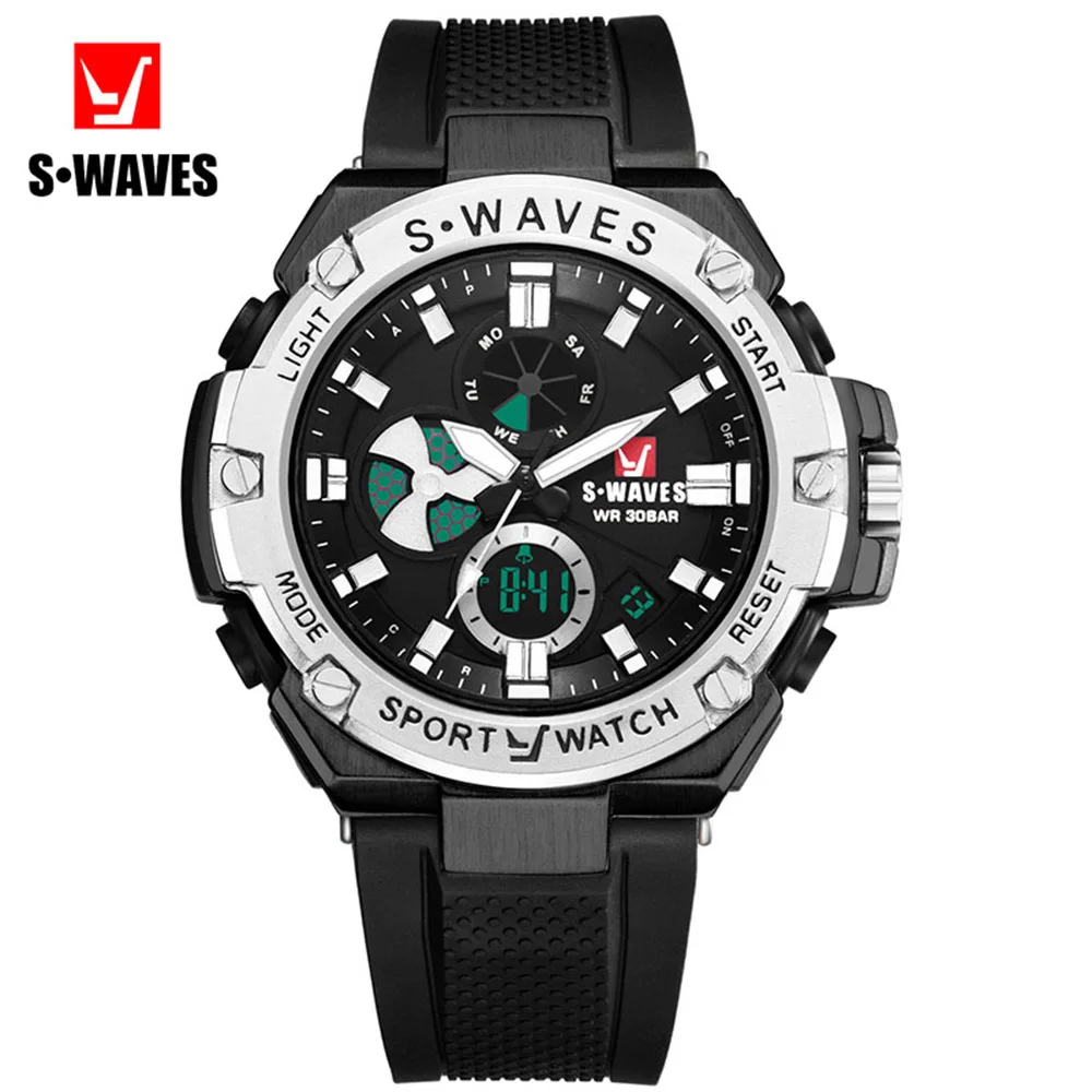 SWAVES Dual Display Watch Men Sport Plastic Waterproof Analog Digital Men's Wrist Watches Quartz Casual Army Relogio Masculino
SWAVES Dual Display Watch Men Sport Plastic Waterproof Analog Digital Men's Wrist Watches Quartz Casual Army Relogio Masculino