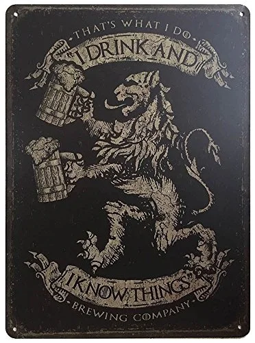 This Well Defend That' S What I Do Brewing Cm Tin Sign I Drink and I Know Things Funny Beer Decor Man Cave Game Room Dorm
This Well Defend That' S What I Do Brewing Cm Tin Sign I Drink and I Know Things Funny Beer Decor Man Cave Game Room Dorm