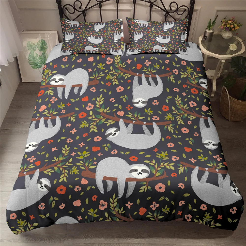 Kids 3D Cartoon Bedding Set Lovely Sloth Queen King Size Bedding Set Children Duvet Cover Pillow Cases Home Textile Bed set
Kids 3D Cartoon Bedding Set Lovely Sloth Queen King Size Bedding Set Children Duvet Cover Pillow Cases Home Textile Bed set